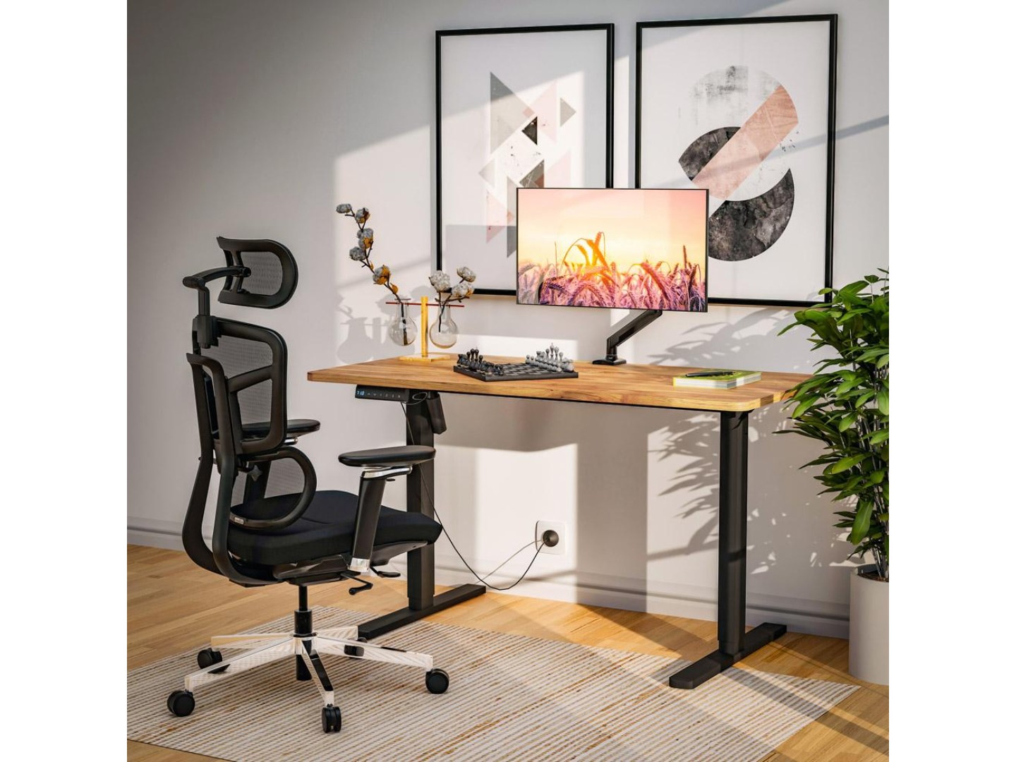 Стіл з електрорегулюванням висоти Mealux PowerDesk Lite Mahogany (EVO-201 Lite Mahogany/B) — фото 15